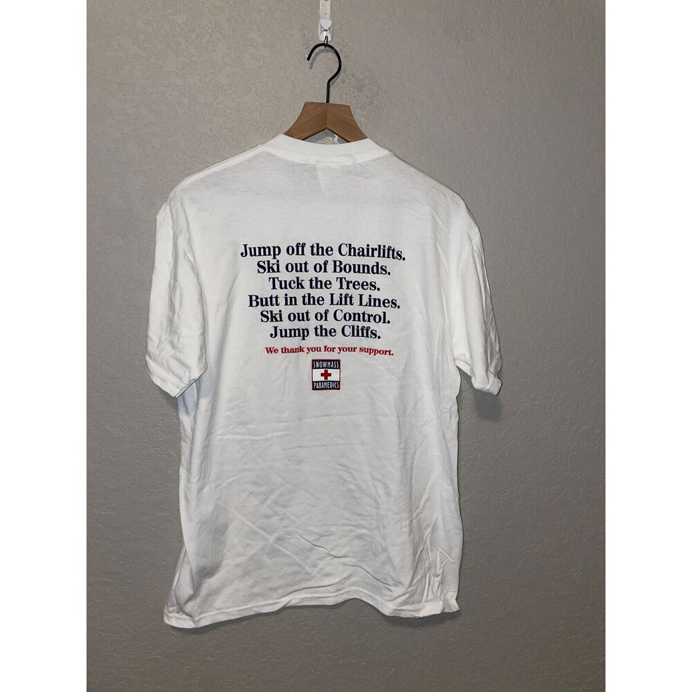 90s Vintage Snowmass Paramedics Medic White Humor Funny Shirt VTG M Medium